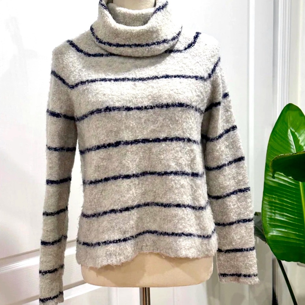 Madewell Wool Turtleneck Stripe Sweater